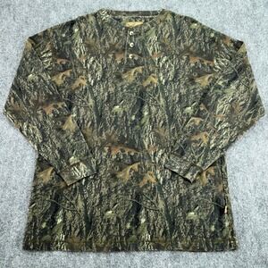 Canyon Trail Henley Shirt Men's Large Camo Thermal Waffle Knit Outdoor Hunting